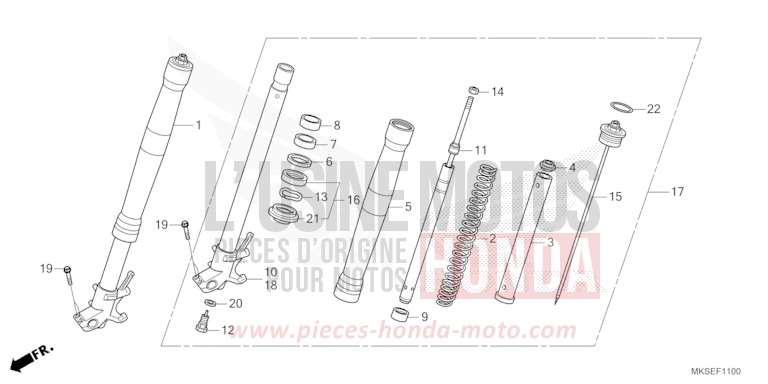 GABEL, VORNE (1) von Africa Twin Schaltgetriebe MAT BALLISTIC BLACK METALLIC (NHA86) von 2021